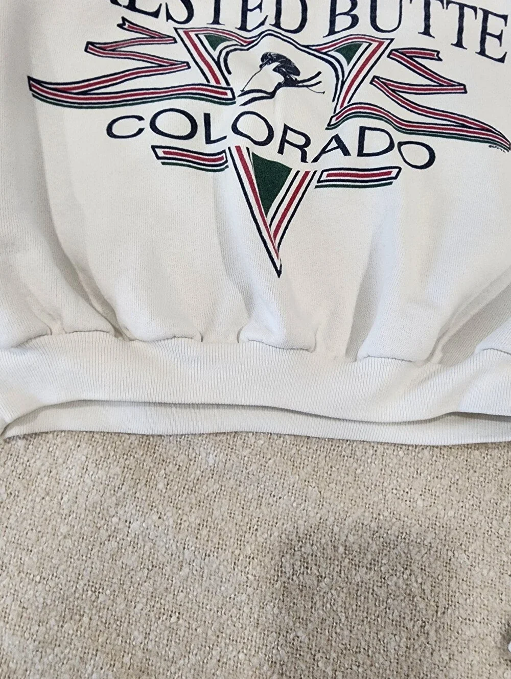 Vintage ALORE Custom Cropped Crewneck Sweatshirt 90s COLORADO - Picture 16 of 17